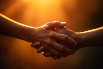 A warmly lit, blurred image of two hands gently intertwining, symbolizing rekindled love and connection.