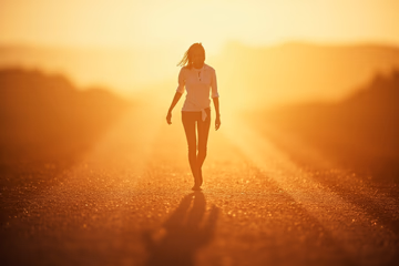 A lone figure standing at a crossroads, symbolizing the decision to buy TikTok followers versus organic growth.