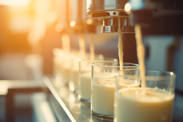 Dairy safety testing instruments in a lab setting, ensuring milk quality and safety.