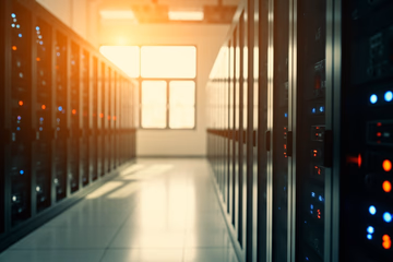 Server room representing streamlined Kubernetes upgrades, emphasizing security and efficiency.