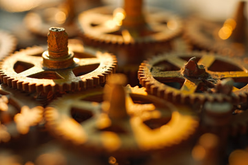 Interconnected gears representing machine learning enhancing eCommerce efficiency.