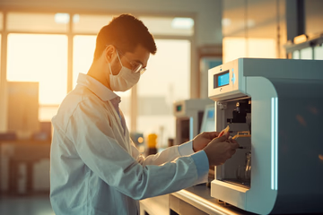 Lab technician performing food protein analysis to ensure quality and compliance.