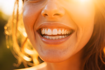 A bright, healthy smile representing the success of dental marketing for a dental practice.