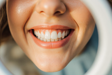 A dentist's mirror reflects a bright, healthy smile, symbolizing effective dental marketing strategies.