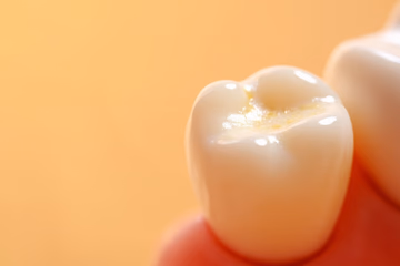 Image symbolizing dental evaluation services with a healthy tooth under natural lighting.