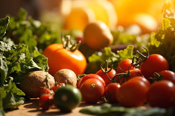 Near-Infrared (NIR) light scanning food ingredients, ensuring quality and safety through non-destructive analysis.