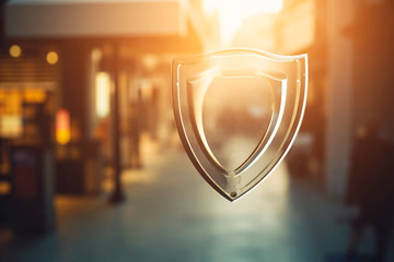 Digital shield representing Corgi Labs' fraud detection protecting e-commerce transactions.