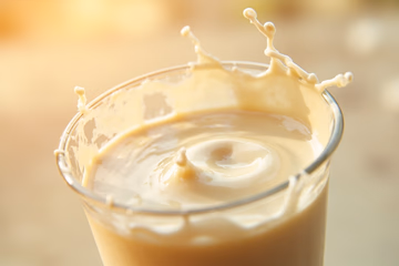 Laboratory analysis of milk composition, showcasing quality control measures.