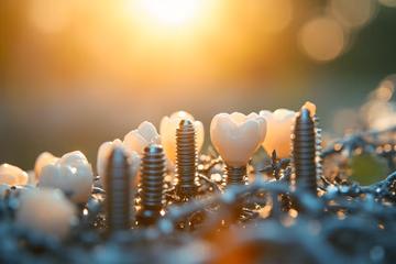 Network of dental implants representing a dental tourism marketing agency's interconnected services.