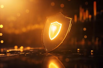 Digital shield protecting online transactions, symbolizing fraud prevention webinars by Corgi Labs.