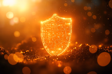 Digital shield protecting online transactions, symbolizing Corgi Labs' fraud prevention solutions.