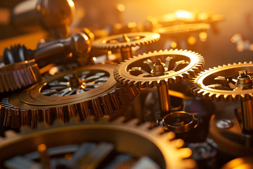 Interconnected gears representing fraud prevention trends in e-commerce and travel industries.