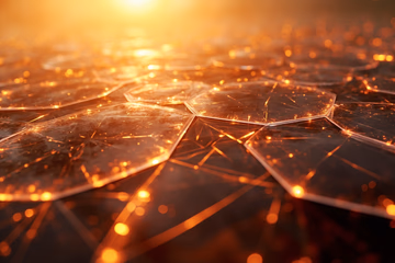 Interconnected digital shields representing data sharing and collaboration in fraud prevention.