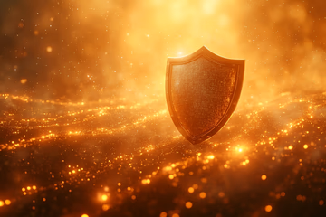 A digital shield protecting data, symbolizing fraud prevention.