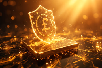 A digital shield protecting online transactions, symbolizing fraud prevention.