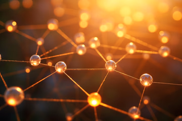 Network nodes representing a fraud prevention architecture, showcasing interconnected security measures.