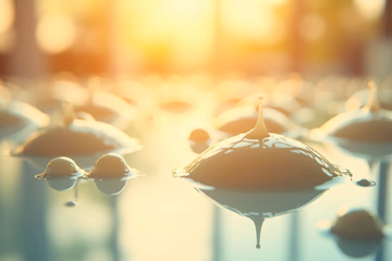 Photorealistic image of milk droplets being analyzed in a lab setting, emphasizing quality and safety.