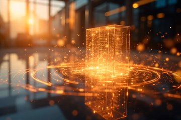 AI-powered digital shield protecting online transactions, symbolizing the future of fraud prevention.