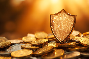 Digital shield protecting online transactions, symbolizing fraud prevention.